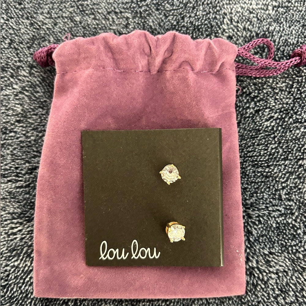 NWT LouLou Lou silver cubic zirconium stud earrings